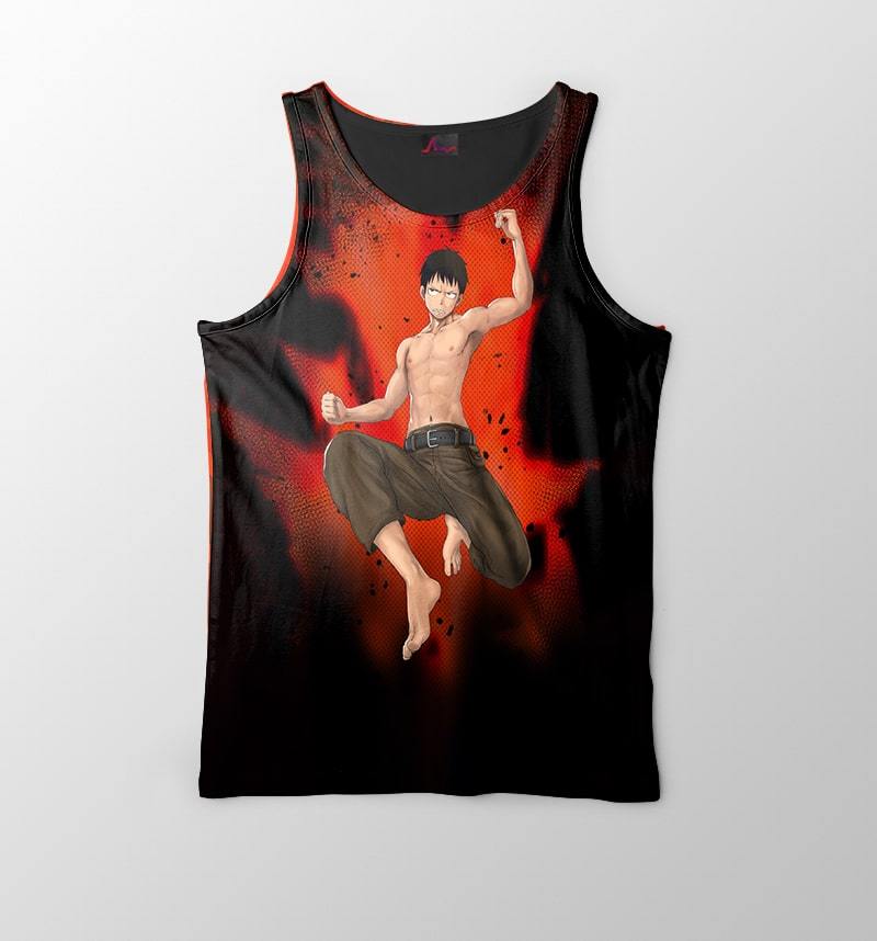 Kusakabe Shinra Fire Brushed Fire Force Tank Top