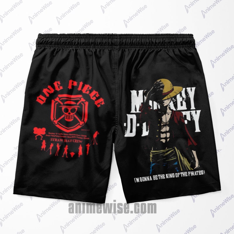 Monkey D.Luffy Luffy One Piece Emblems All Over Brushed Shorts