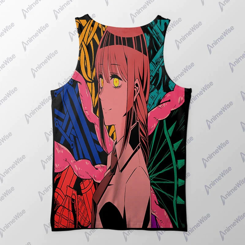 Chainsaw Man Makima Abstract Art Brushed Tank Top