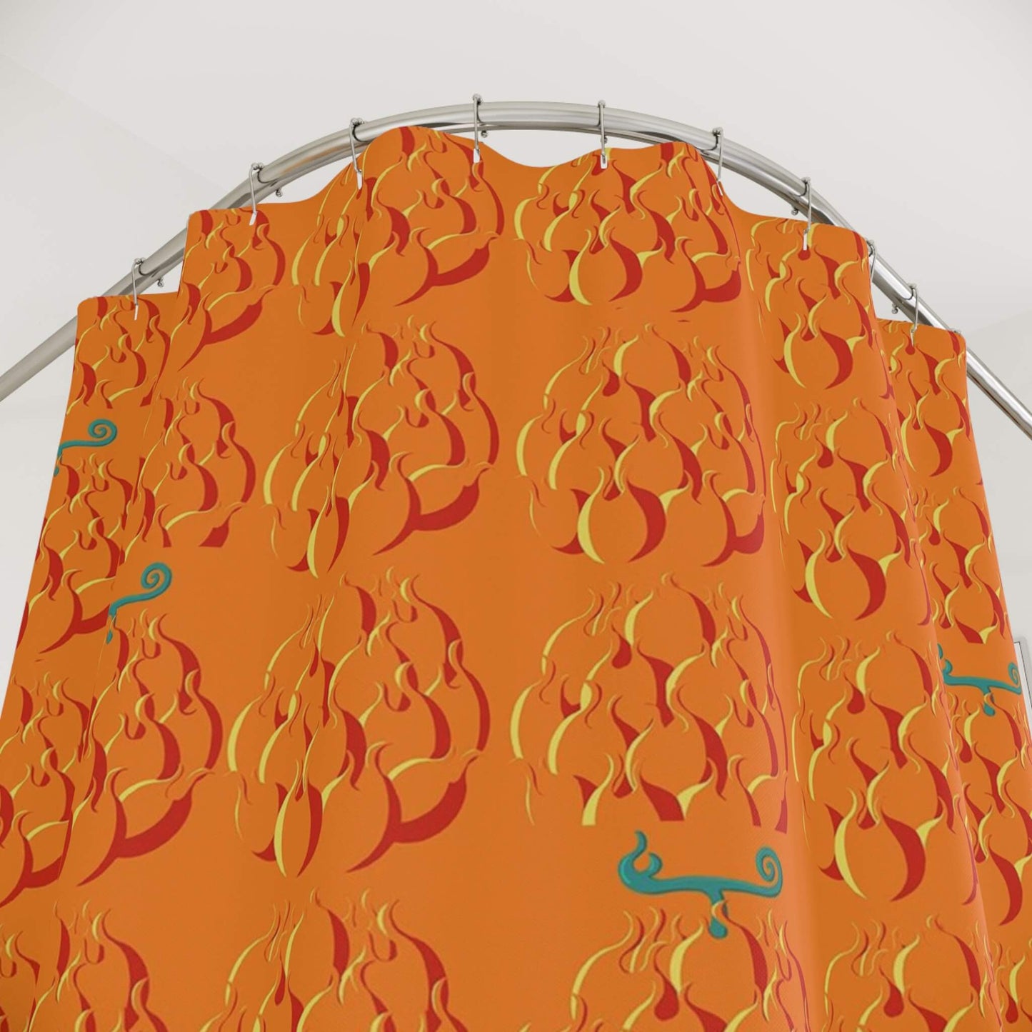 Fire Fist Ace Mera Mera Devil Fruit Pattern One piece Shower Curtains