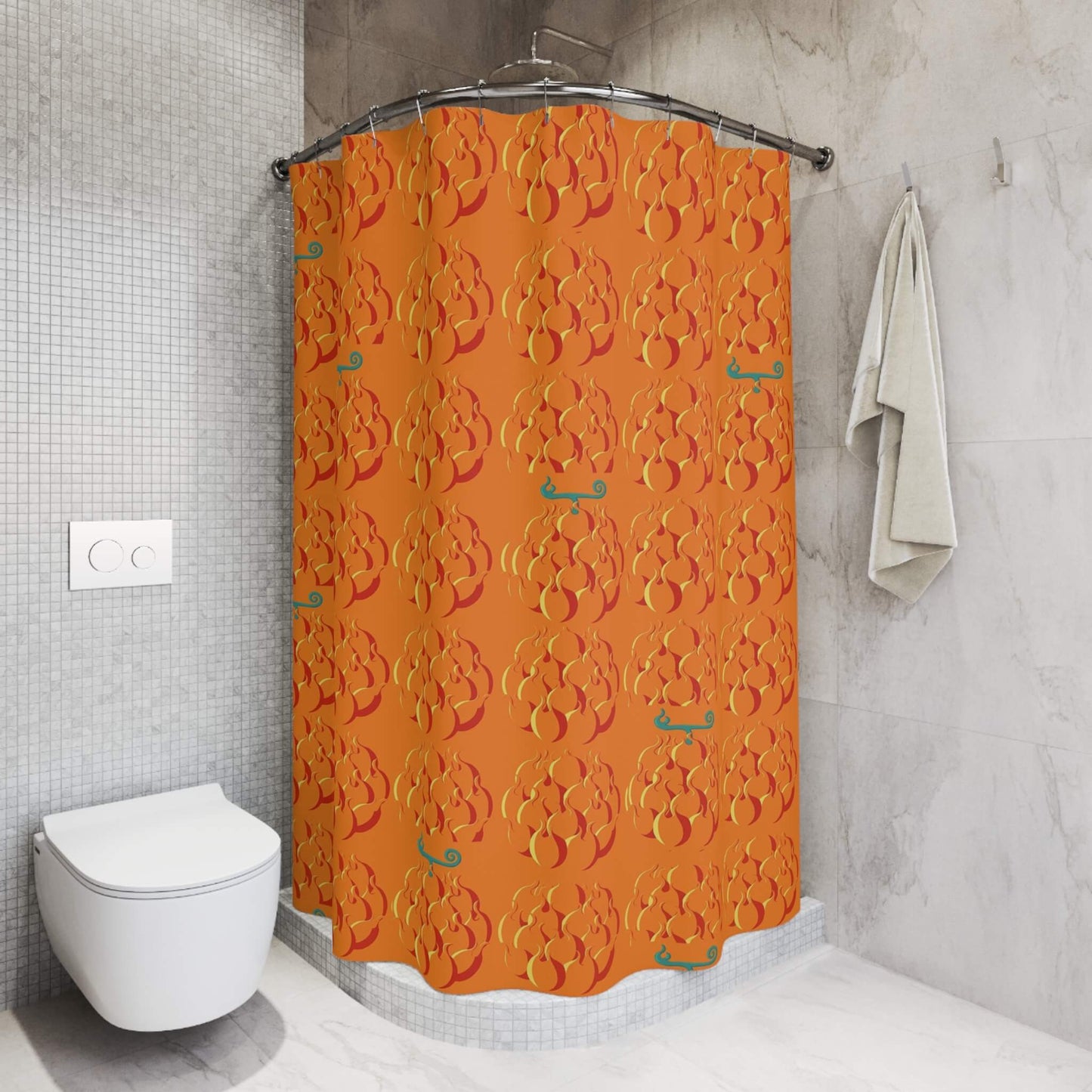 Fire Fist Ace Mera Mera Devil Fruit Pattern One piece Shower Curtains
