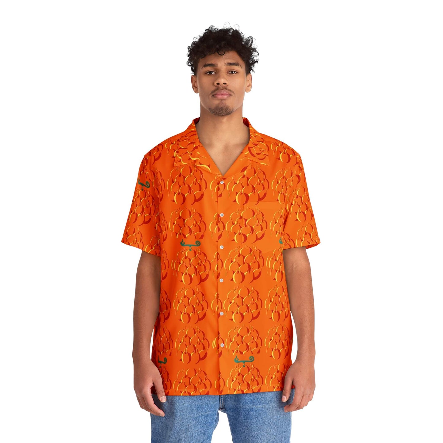 Mera Mera no Mi Devil Fruit Pattern One Piece Hawaiian Shirt