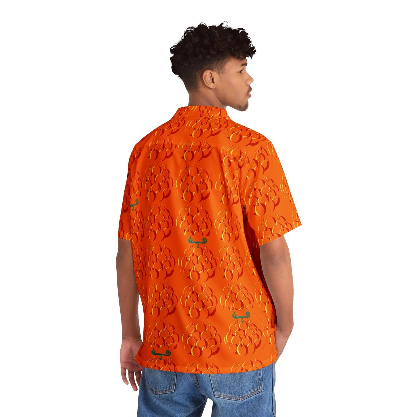 Mera Mera no Mi Devil Fruit Pattern One Piece Hawaiian Shirt