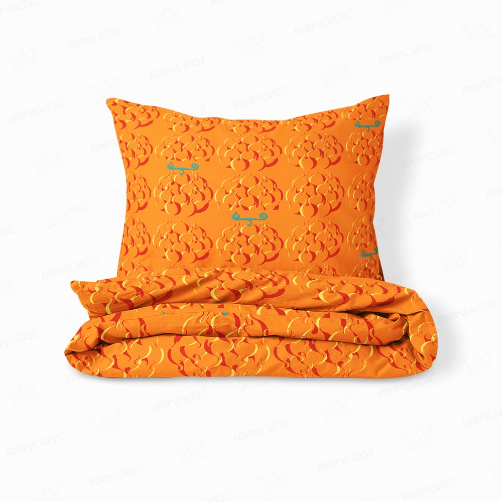 Mera Mera no Mi Devil Fruit Pattern One Piece Comforter Set Bedding