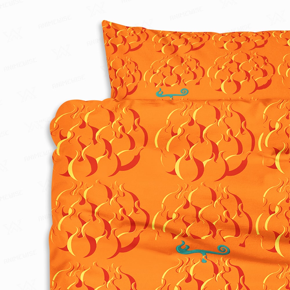Mera Mera no Mi Devil Fruit Pattern One Piece Comforter Set Bedding