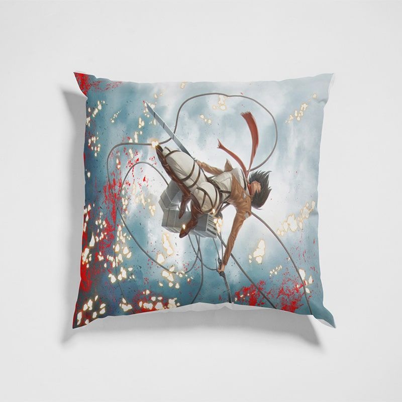 Attack On Titan Mikasa Ackerman Blood Vengeance Home Dynamic Throw Pillow-AttackOnTitan-Attack On Titan,Attack on Titan Throw Pillow,Home Decor,Pillowcase,Throw Pillow