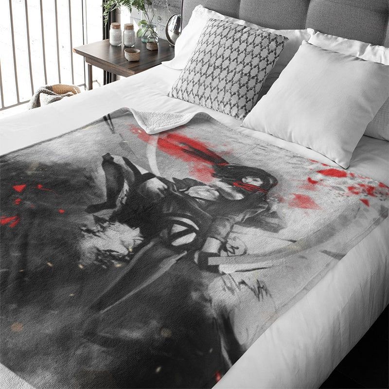 Mikasa Ackerman Blood Vengeance Home Dynamic Shingeki no Kyojin Blanket-Blanket-Attack On Titan,Attack on Titan Blanket,Blanket,Mikasa Ackerman,Shingeki no Kyojin
