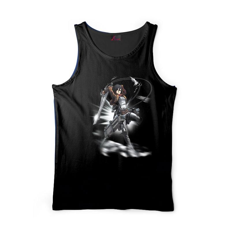 Mikasa ackermen Black Refine Brushed Shingeki no Kyojin Tank Top