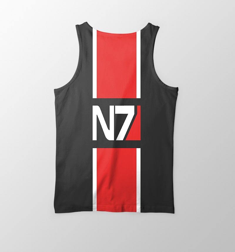 N7 Mass Effect Self Embossed Gaming Tank Top