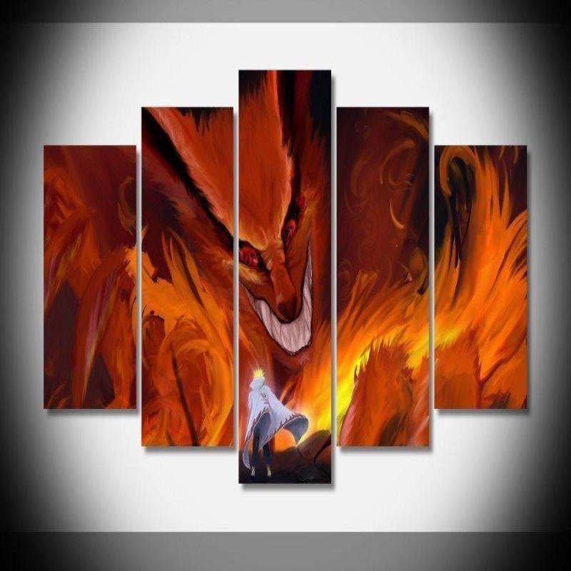 Naruto 9 Tail Fox Wall Naruto Canvas-Naruto-Canvas,Naruto,Orange,Tail Fox