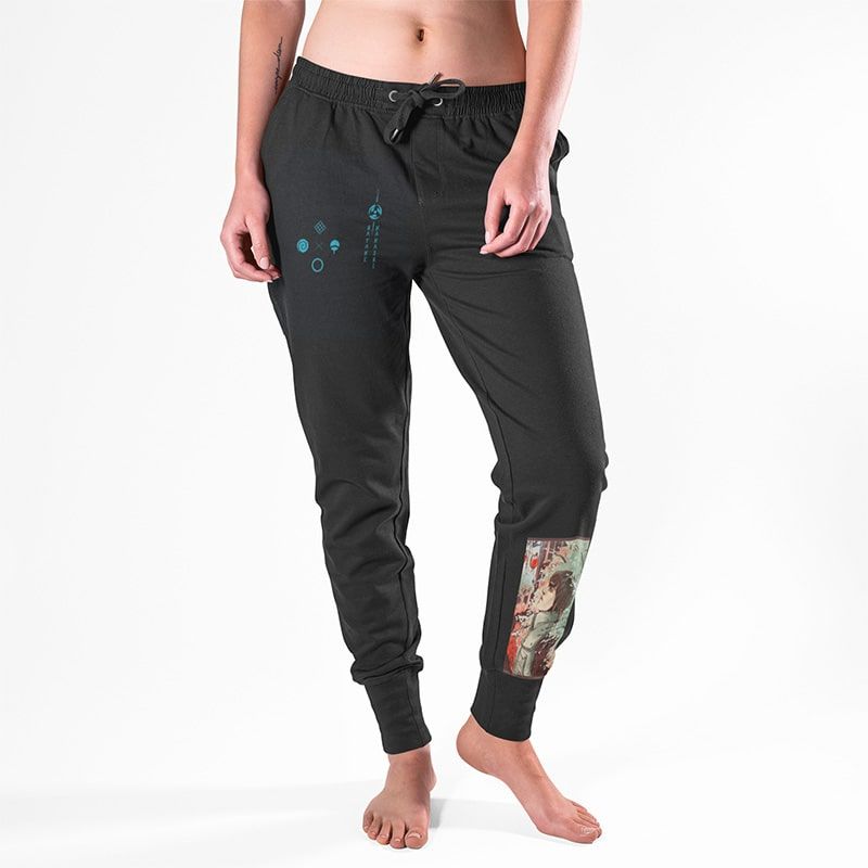 Naruto Konoha Village Emblem Sweatpants - Guy Sensei Brushed Joggers-Joggers-Activewear,Guy Sensei,Joggers,Naruto,Naruto Joggers,Sweatpants