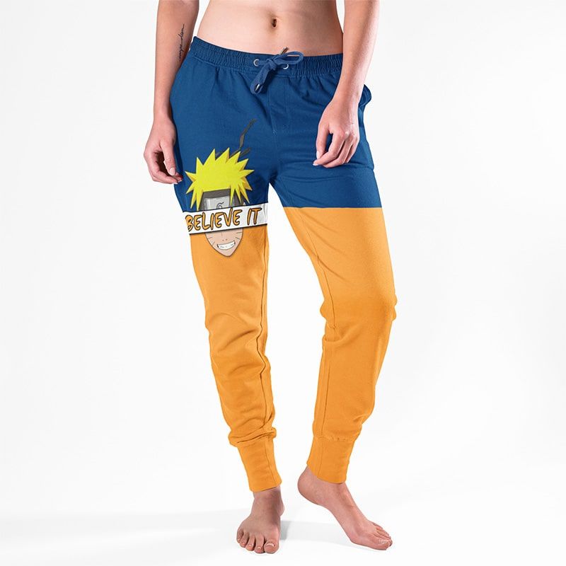 Naruto Uzumaki Believe It Classic Colors Sweatpants Joggers-Joggers-Activewear,Akatsuki,Joggers,Naruto,Naruto Joggers,Sweatpants