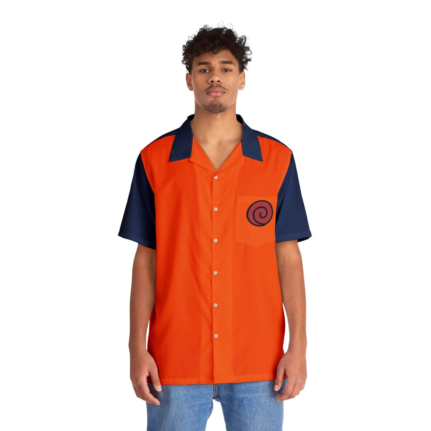 Buy Naruto Uzumaki Emblem Button Up Hawaiian Shirt