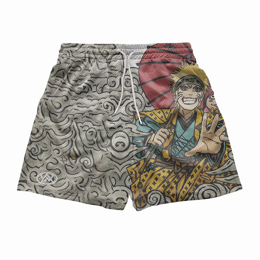 Naruto Uzumaki Clown Face Mesh Shorts