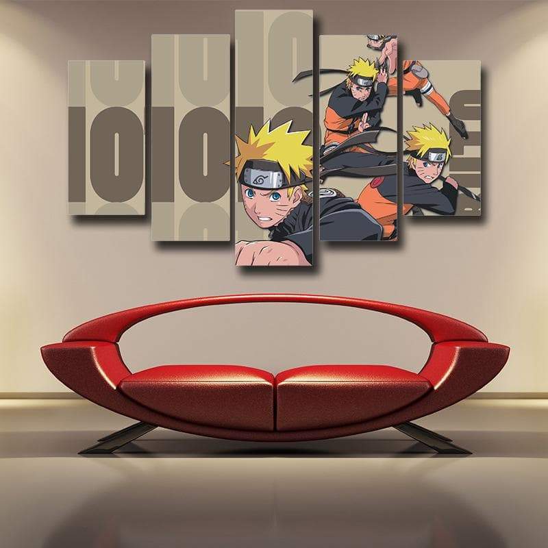 Naruto Shadow Clones 3D Printed Naruto Canvas-Naruto-Brown,Canvas,Naruto