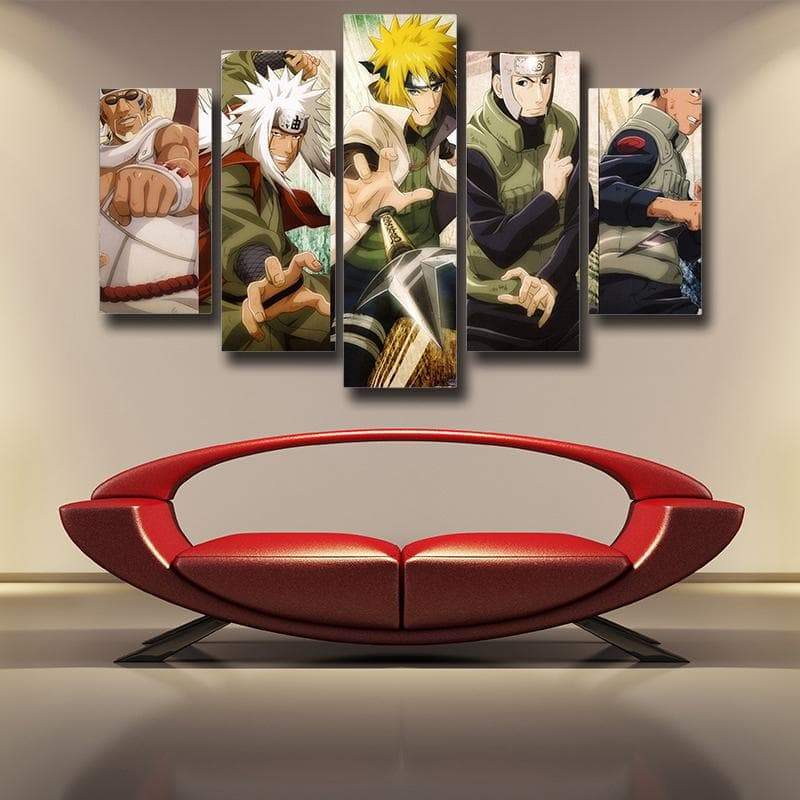 Naruto Teacher of All Sensei 3D Printed Naruto Canvas-Naruto-Canvas,Iruka Sensei,Jiraiya,Killer Bee,MultiColor,Namikaze Minato,Naruto,Yamato