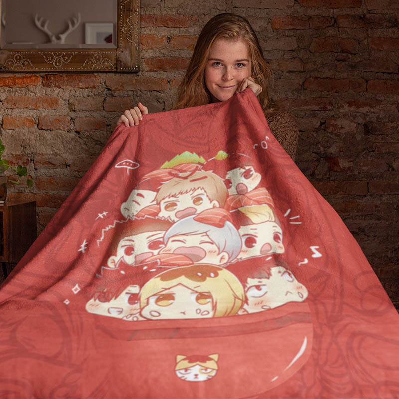 Nekoma Tekkadon Ramen Haikyuu Throw Blanket