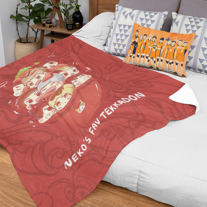 Nekoma Tekkadon Ramen Haikyuu Throw Blanket