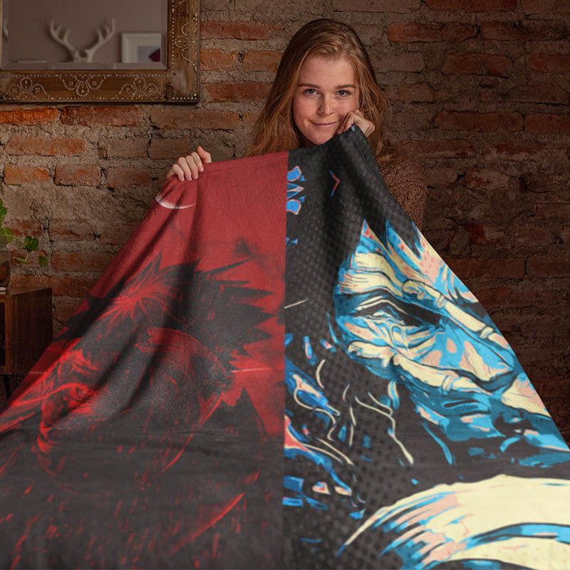 Obito Uchiha Overlap Fusion Naruto Throw Blanket-Blanket-Blanket,Madara Uchiha,Naruto,Naruto Blanket,Naruto Shippuden,Obito Uchiha