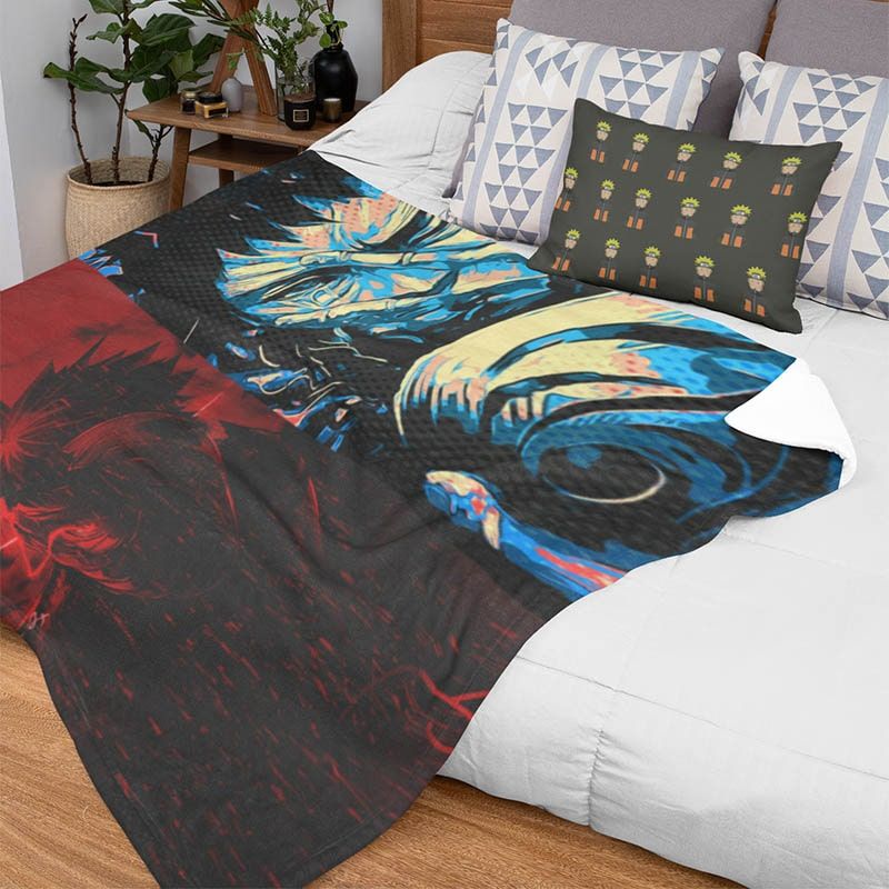 Obito Uchiha Overlap Fusion Naruto Throw Blanket-Blanket-Blanket,Madara Uchiha,Naruto,Naruto Blanket,Naruto Shippuden,Obito Uchiha
