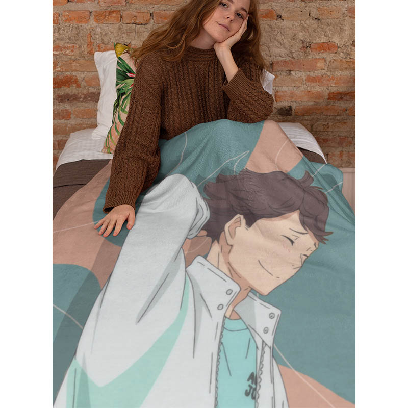 Oikawa Aoba Jhosai Color Fusion Haikyuu Throw Blanket