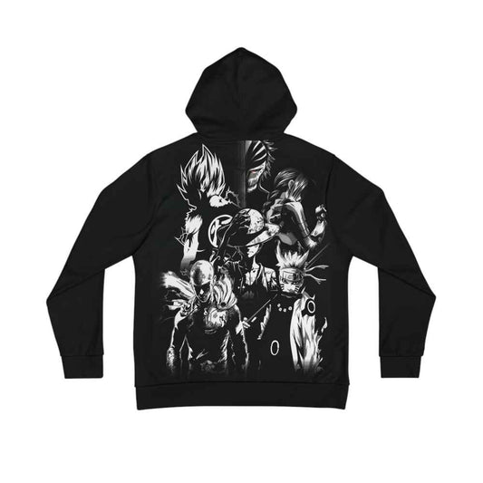 Big 5 Anime Brushed NAruto Goku Luffy Pullover Hoodie
