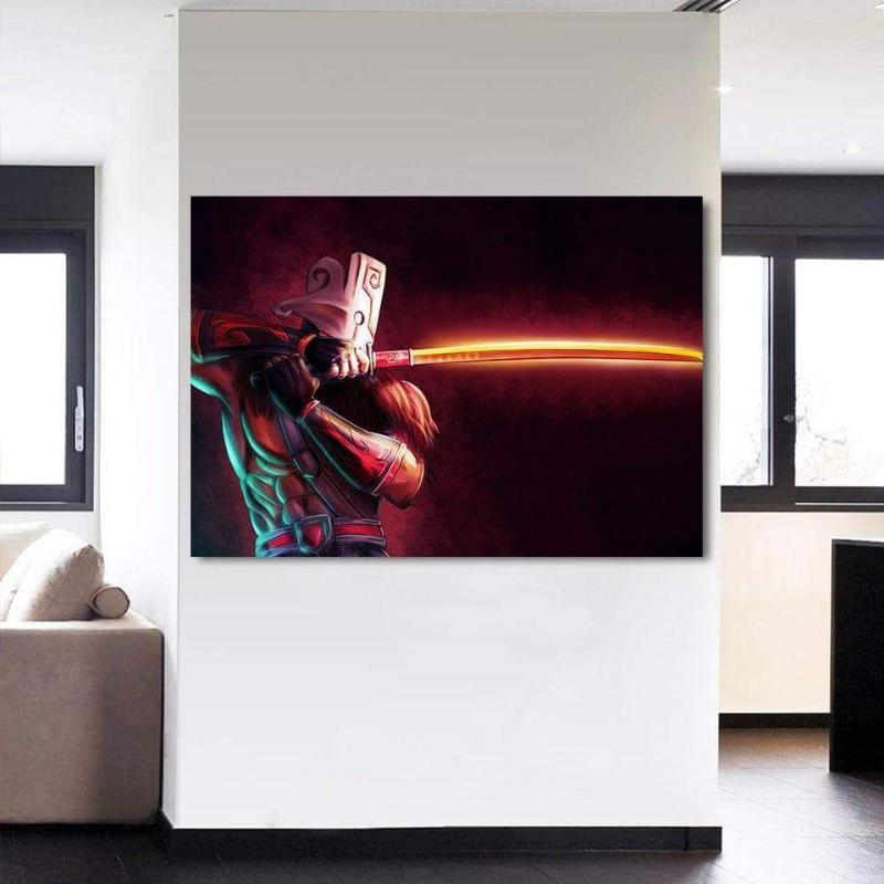 Red And Black Canvas With Juggernaut Style Anime Canvas