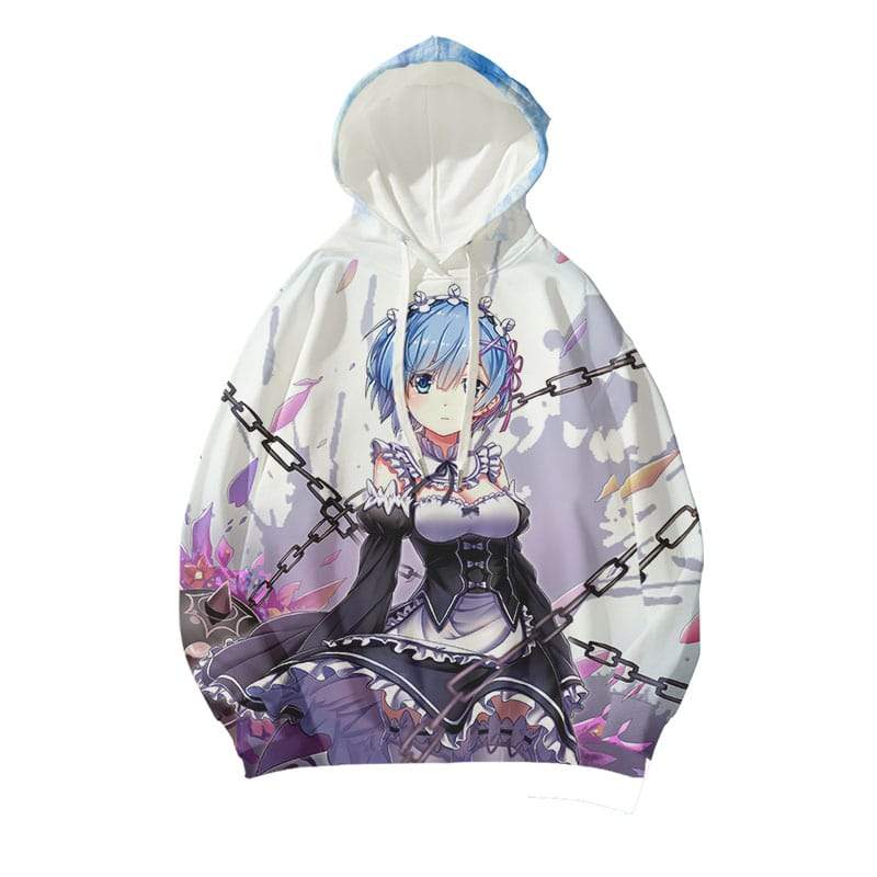 Rem Chains of Fate  Re Zero Pullover 3D Printed Hoodie