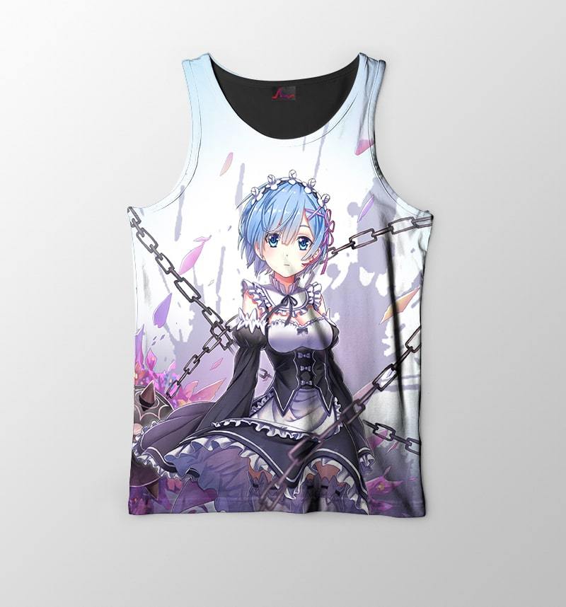 Re Zero Rem Chains of Fate Embossed Re Zero Tank Top