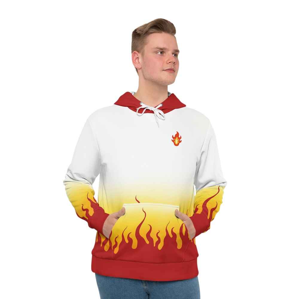 Rengoku Kyojuro Demon Slayer Pattern Pullover Hoodie