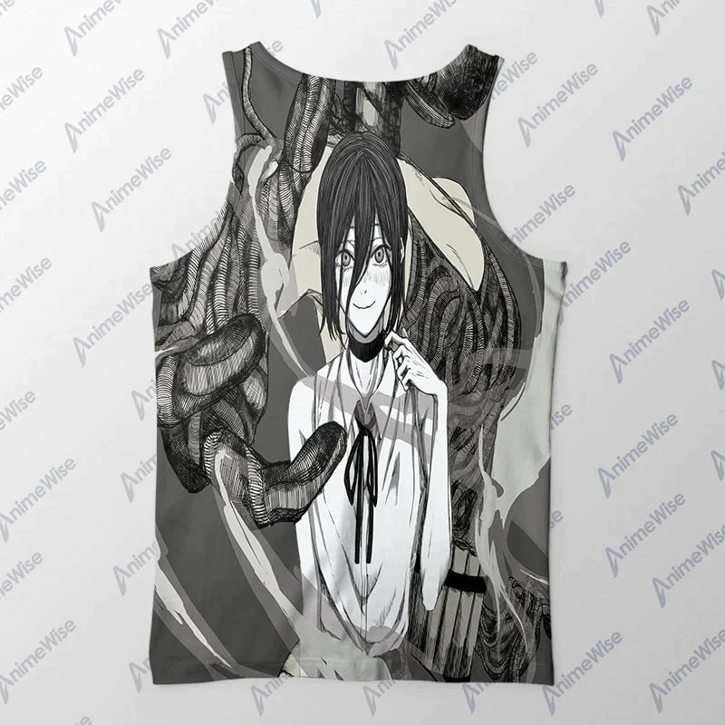 Chainsaw Man Reze Bomb Devil Fusion Graffiti Embossed Tank Top
