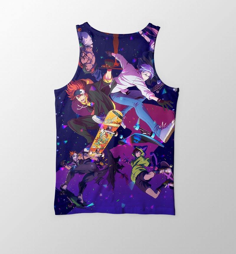 SK8 the Infinity All Cast Skate Racing Embossed Tank Top