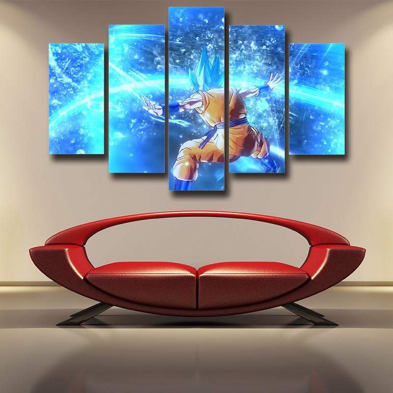 SSJ Goku Blue 3D Printed Goku Canvas