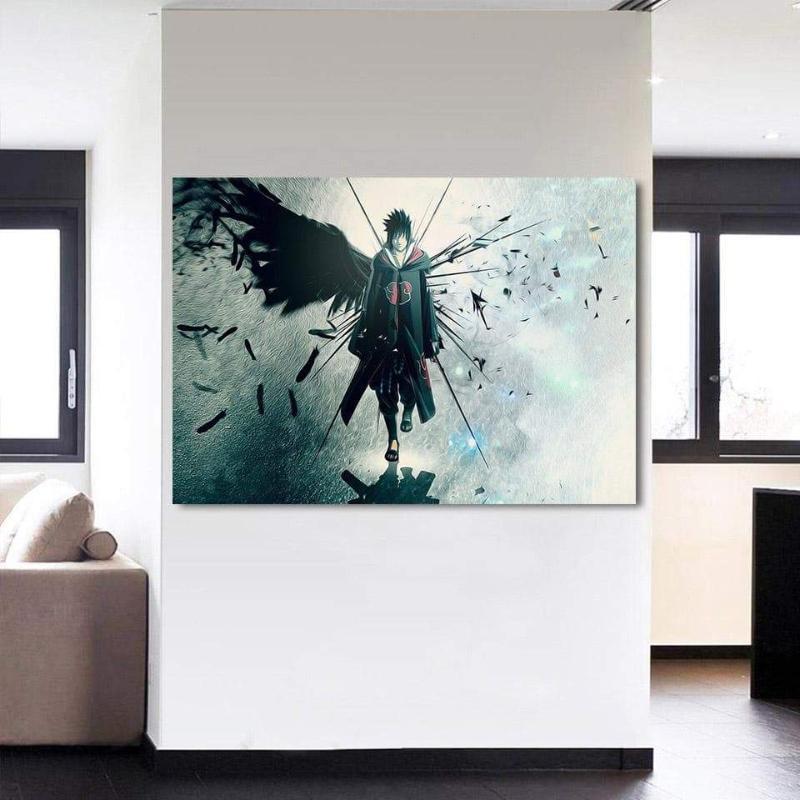 Sasuke Cursed Mode Naruto 3D Printed Naruto Canvas-Naruto-Blue,Canvas,Naruto