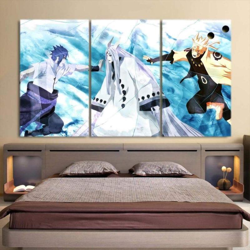 Sasuke Naruto Kaguya vs Naruto 3D Printed Naruto Canvas-Naruto-Blue,Canvas,Kaguya,Naruto