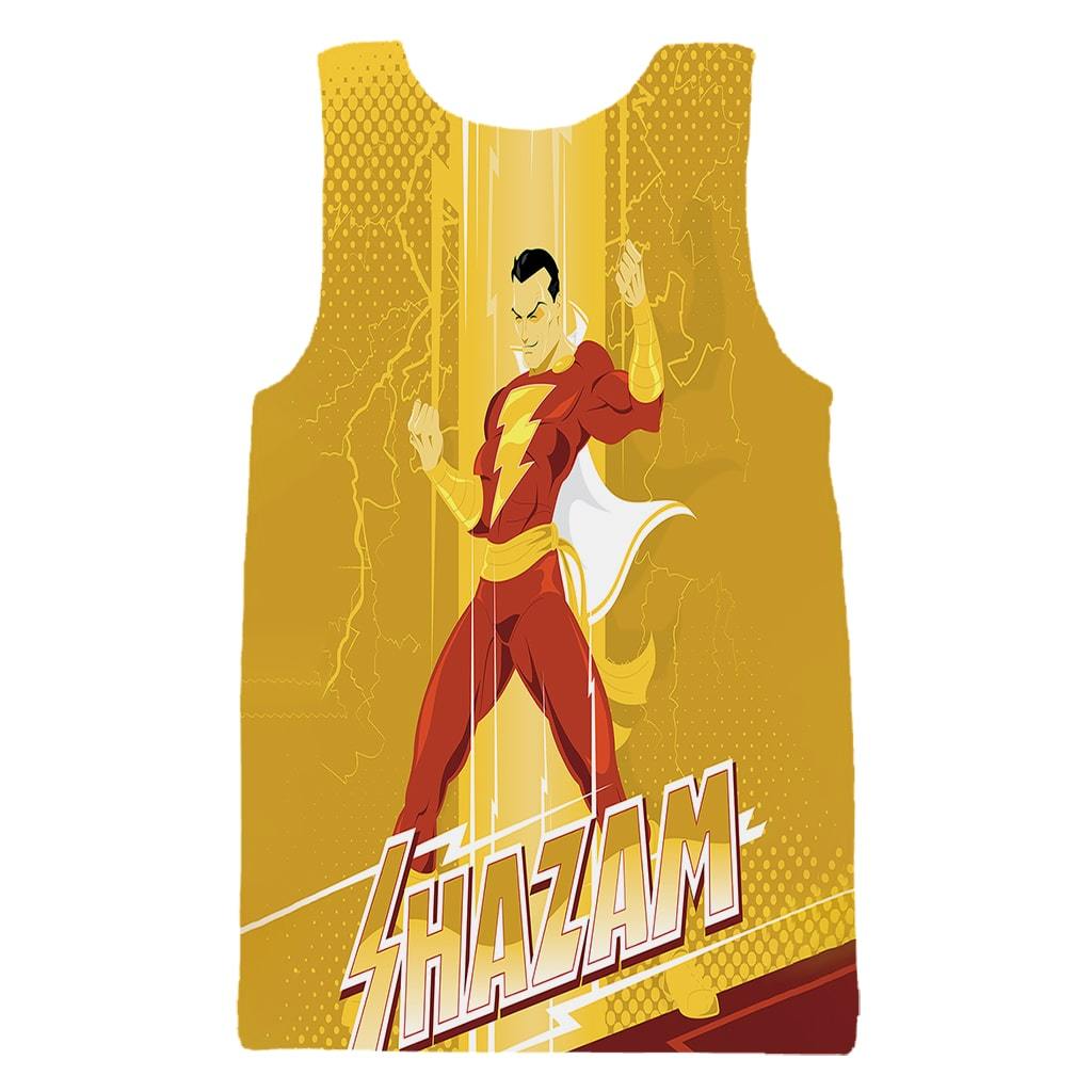 Shazam Gold Power Style Glow Style Tank Top