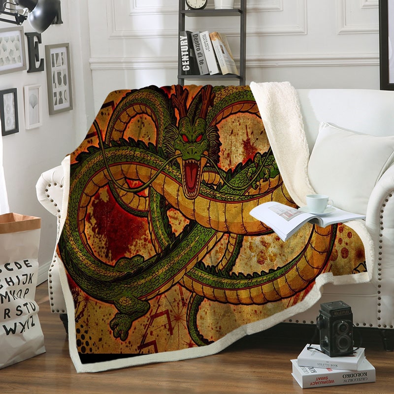 Shenron Eternal Dragon Modren Pattern Stitched Dragon Ball Blanket