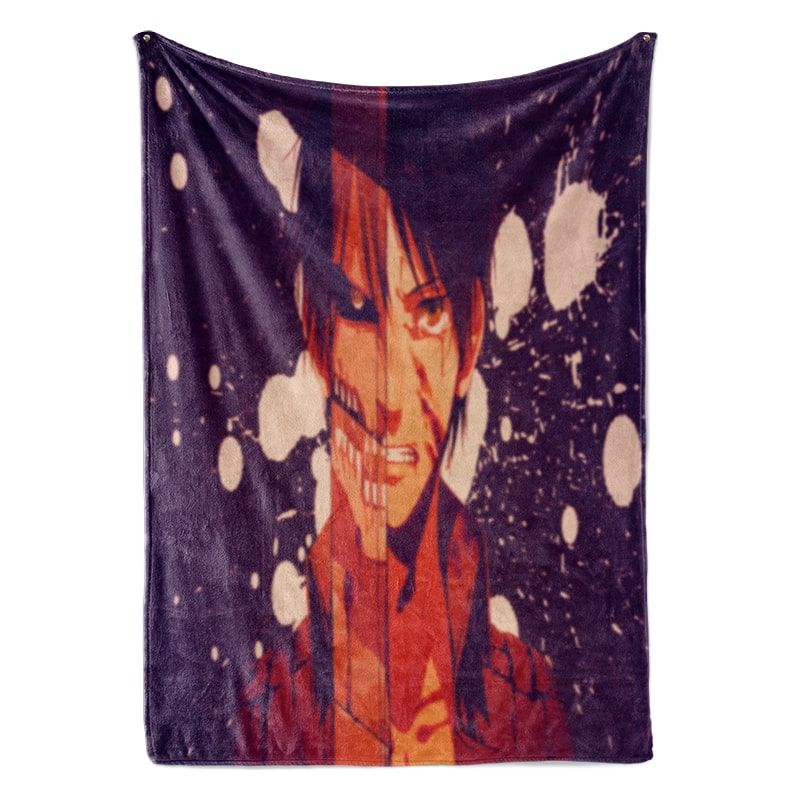 Shingeki no Kyojin Eren Yeager Titan Crossover Soft Brushed Attack on Titan Blanket