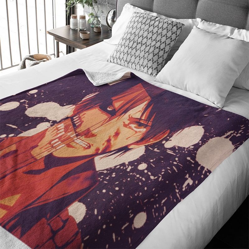 Shingeki no Kyojin Eren Yeager Titan Crossover Soft Brushed Attack on Titan Blanket-Blanket-Attack On Titan,Attack on Titan Blanket,Blanket,Sharpa Fleece,Shingeki no Kyojin,Throw Blanket