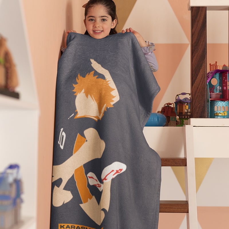 hoyo Hinata Fly High Karasuno Haikyuu Throw Blanket