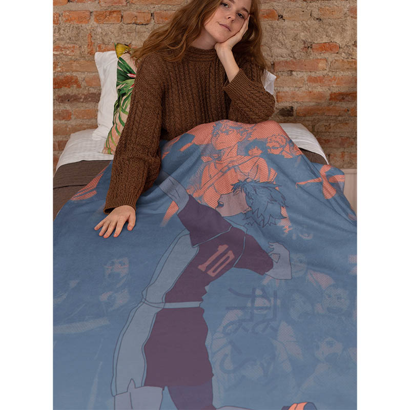 Shoyo Hinata Over Brushed Fly High Haikyuu Throw Blanket