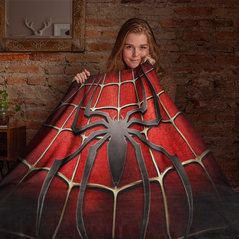 Spiderman Classic Spider Embossed Comic Blanket