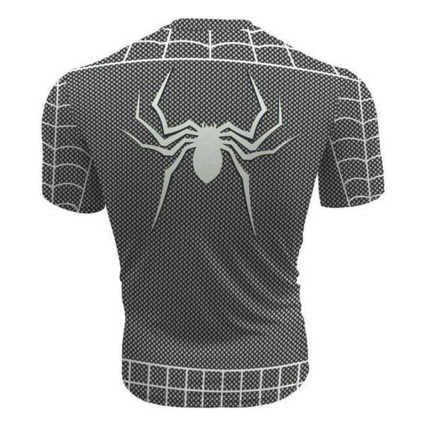 Spiderman Tee 3D Printed Grey White Spiderman T-Shirt - Anime Wise