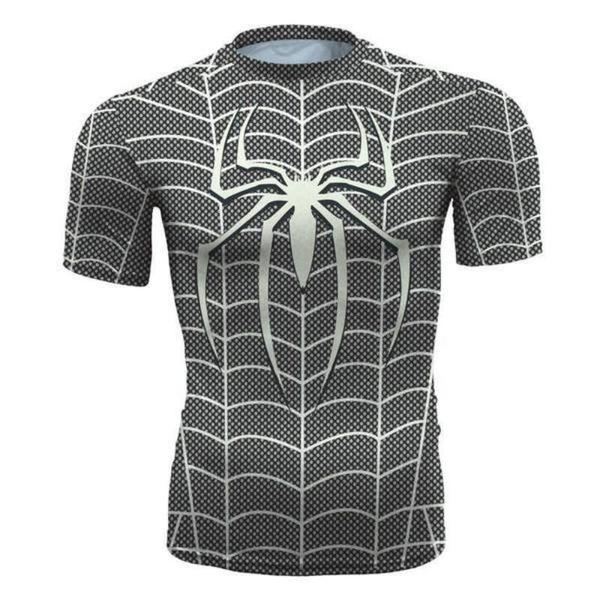 Spiderman Tee 3D Printed Grey White Spiderman T-Shirt