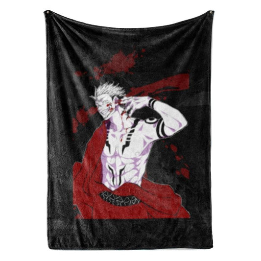 Sukuna Blood Brushed Cool Scary Style Jujutsu Kaisen Blanket