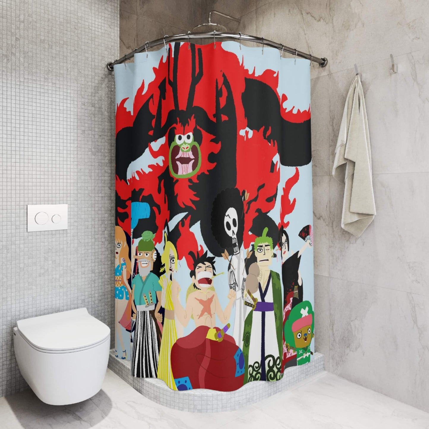 Sumarai Arc One Piece Abstract Anime Art Shower Curtains
