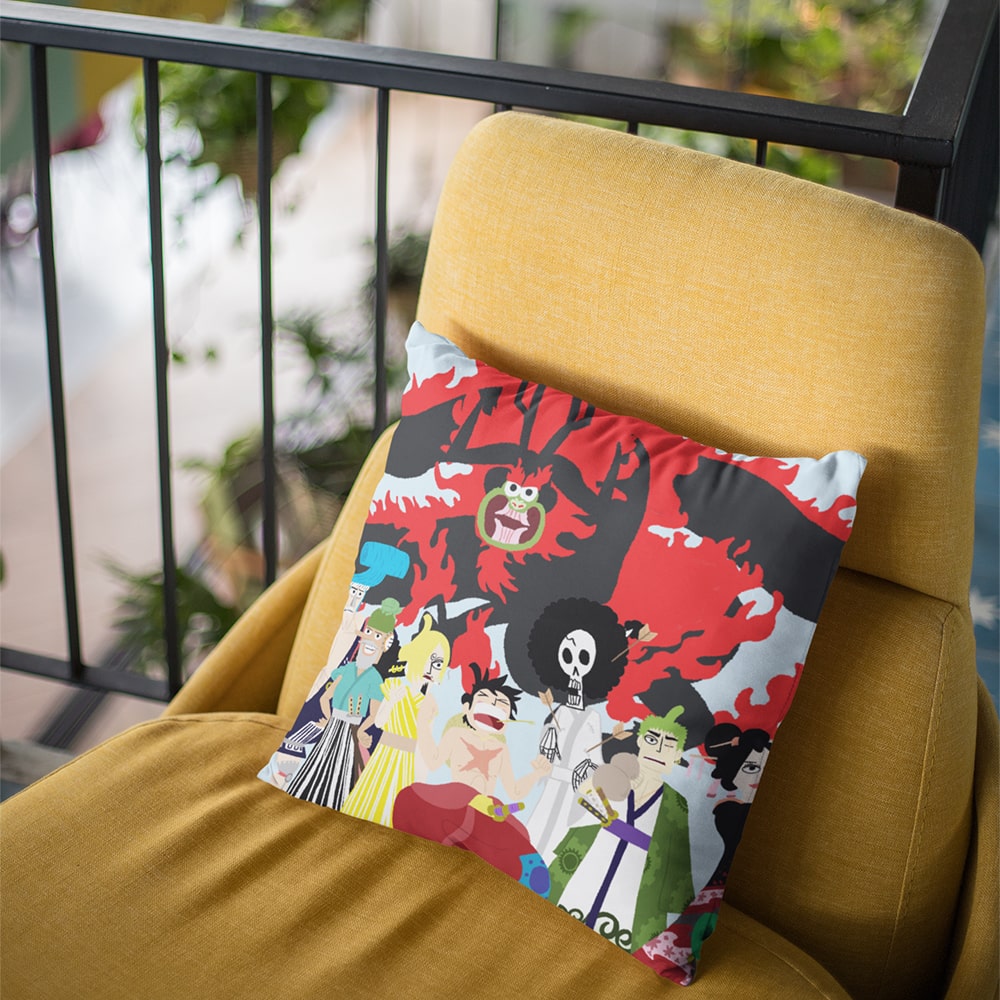 Sumarai Arc One Piece) Abstract Anime Art-min Throw Pillow