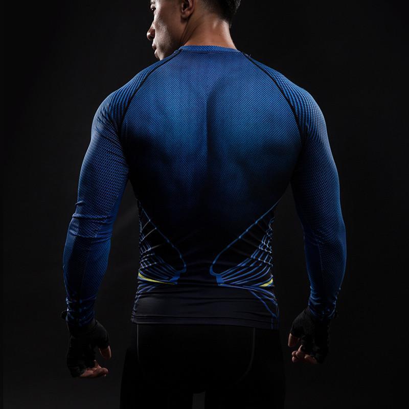 Superman Blue 3D Printed Superman Long Sleeve Shirt
