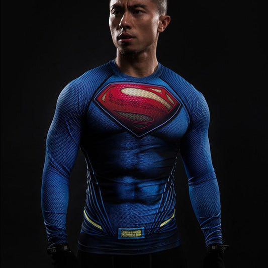 Superman Blue 3D Printed Superman Long Sleeve Shirt - Anime Wise