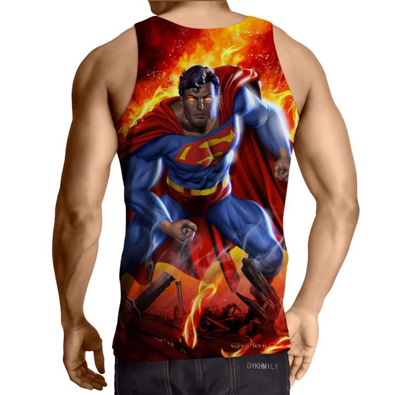 Superman Fighting Action 3D Printed Superman Tank Top - Anime Wise